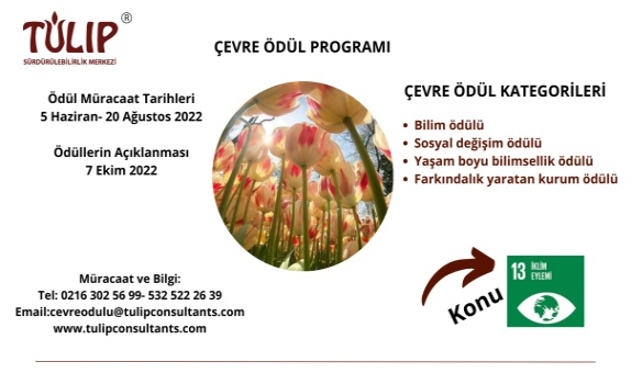 TULİP Tarafından Düzenlenen Çevre Ödülleri için Başvurular Başladı TULİP Tarafından Düzenlenen Çevre Ödülleri için Başvurular Başladı